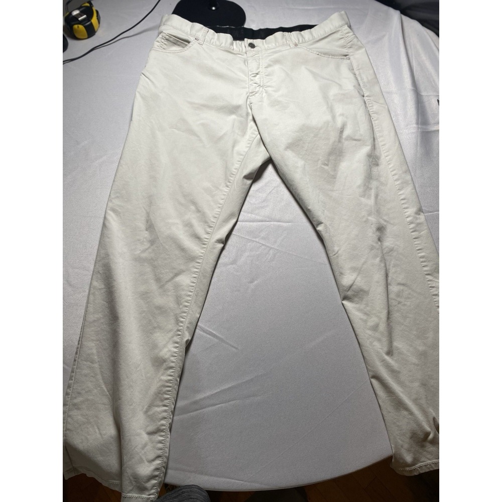 Nike Beige Dri-FIT Casual Pants Men's Regular Fit Straight Leg Button Logo